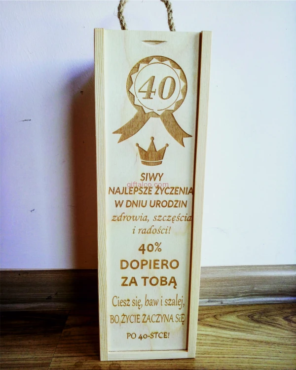 Skrzynka prezentowa z grawerem 40 urodziny