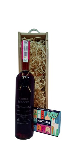 Napitka Malinówka 500ml Krówka Jeleniogórska 4szt. zestaw prezentowy w skrzynce