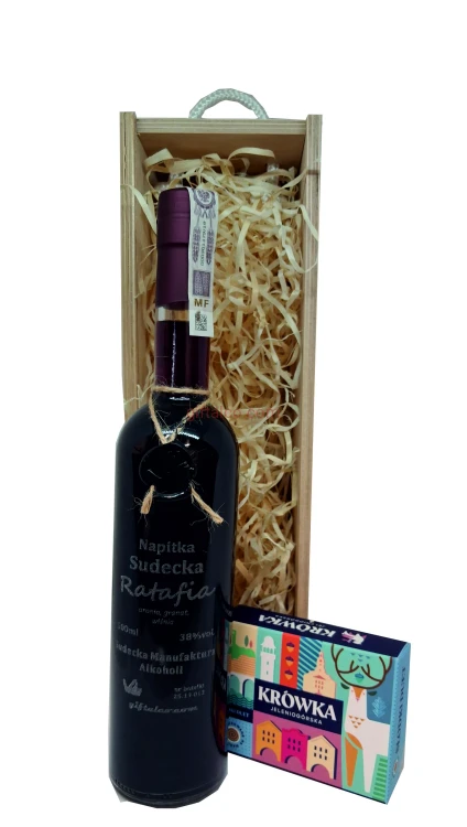 Napitka Ratafia 500ml Krówka Jeleniogórska 4szt zestaw prezentowy w skrzynce