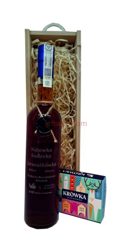 Napitka Granatkówka 500ml Krówka Jeleniogórska 4szt zestaw prezentowy w skrzynce