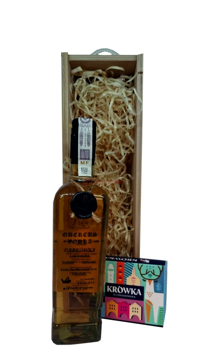 Wódka Dąbkówka 500ml Krówka Jeleniogórska 4szt zestaw prezentowy w skrzynce